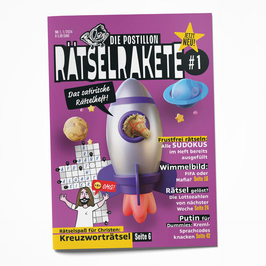 DIE POSTILLON RÄTSELRAKETE, Das satirische Rätselheft! – Ausgabe Nr. 1